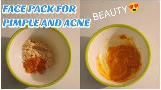 Face pack for pimple and acne | Homemade Face Mask for Acne | How to Get Rid Of Acne & Acne Scars