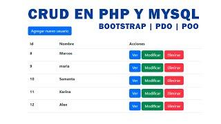 Como hacer un CRUD EN PHP Y MYSQL | BOOTSTRAP - MVC - POO - PDO