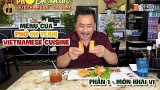 Menu của Phở Oh Yeah! Phần 1-Món khai vị | Ẩm Thực & Đời sống với MC Việt Thảo | Chuyện Bên Lề 1621