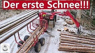 Der erste Schnee!!! | Holz fahren mit Lindner und S&R SR950 Rückewagen - Winter 2024 im Schwarzwald