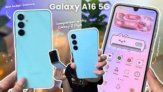 Samsung Galaxy A16 5G  aesthetic unboxing, customization, set up & Galaxy Z Flip6 comparison