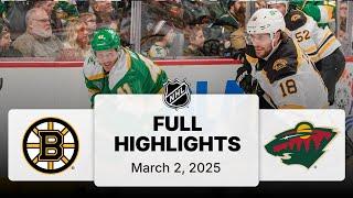 NHL Highlights | Bruins vs. Wild - March 2, 2025