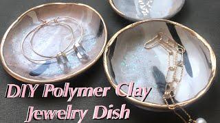 DIY Polymer Clay Jewelry Dish, Clay Jewelry Bowl Tutorial with Gold Leaf Edges, Craft Tutorial