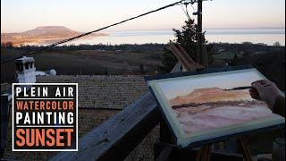 Plein Air Watercolor Painting from the Neighbour's Balcony