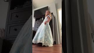 Trying on the ballgown for the first time! *got in a bit of trouble*