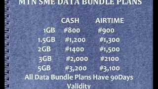 NEW MTN SME Data Bundle Plan Prices