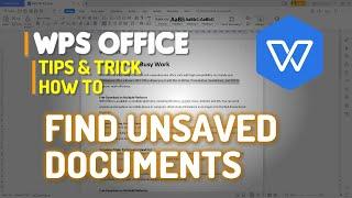 WPS Office Word How To Find Unsaved Documents