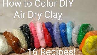 How to color air dry clay using food coloring #airdryclay #coldporcelainclay