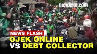 Terjadi Keributan Besar, Sopir Ojek Online Kepung Debt Collector di Sawah Besar