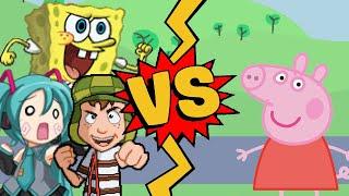 M.U.G.E.N Battles | Hatsune Miku/SpongeBob/El Chavo vs Peppa Pig