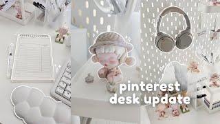 Pinterest Inspired Desk Makeover 🩶️ Aesthetic Accessories, IKEA Pegboard, PopMart Figures