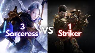 1 Striker VS 3 Sorceress - Lost Ark 1v3 PVP