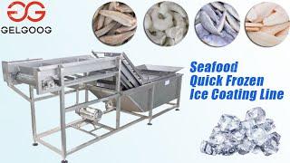 Seafood Quick Frozen Ice Coating Line For Fish | Shrimp Ice Glazing Machine