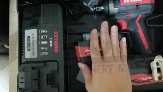 Keyang IW18BLA 18V Cordless Impact Wrench with 2pcs 5.0ah Battery, Charger, Plastic Box