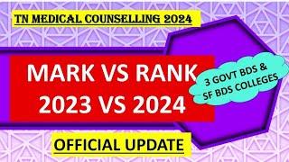 NEET 2024| 3 Govt and Self finance BDS colleges closing Rank vs mark