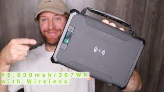 This Incredible 96000mAh Rugged Power Bank with Wireless Charging and 60W PD Output!