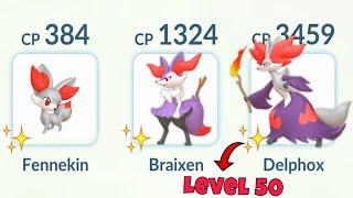 LvL 50 Shiny Delphox Evolutionary Line with new Legacy moves (Pokemon GO)