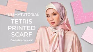 UMMA Hijab Tutorial #51 - Tetris Printed Square Scarf