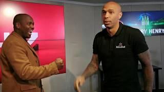 Lucky's gets dominated by Thierry Henry at Rock, Paper, Scissors..