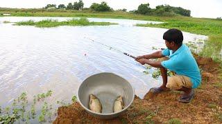 Fishing Video || We should learn from the boy the talent and technique of fishing || Fish hunting