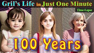Can AI compress a Girl's 100-year life into just one minute? Watch and find out! AI art video