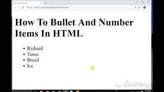 10. HOW TO NUMBER AND BULLET ITEMS IN HTML (2021)
