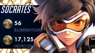 KABAJI TRACER GOD! 56 ELIMS! [ OVERWATCH SEASON 19 TOP 500 ]