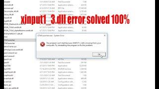 HOW TO FIX GTA5 XINPUT1_3.DLL MISSING IN WINDOW 10