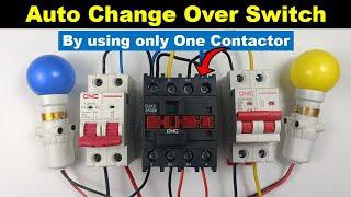 Auto Change Over Switch (ATS) by using only One Contactor @TheElectricalGuy