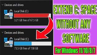 How to Extend C Drive in Windows without any Software