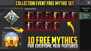  10 Free Mythics For Everyone | Free Mummy Set & Other Rare Outfits In Collection Event | PUBGM