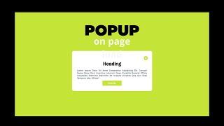 Automatic Show Popup After Page Load using html css & javascript