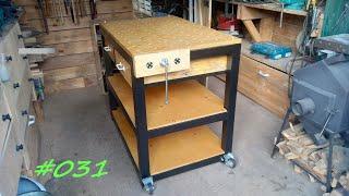 multifunctional workbench in a small workshop