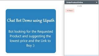 UiPath ChatBot - Get Lowest Price - UiPath Integration Demo