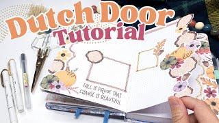 Dutch Door Tutorial | Creative Journal | Happy Planner Dot Grid Notebook