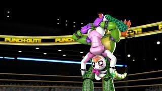 Glamrock Chica vs Monty (Ryona wrestling animation)