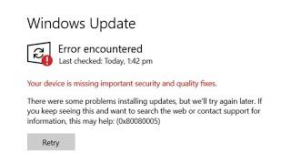 How To Fix Windows Update 0x80080005 Error on Windows 11 / 10