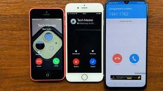 iPhone 5C vs iPhone 6S vs Samsung Galaxy A50 Viber, WhatsApp, SkyPhone Apps Incoming Calls