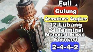 Gulung Ulang Armature Angker Dengan 12 Lubang Lilitan Dan 24 Terminal