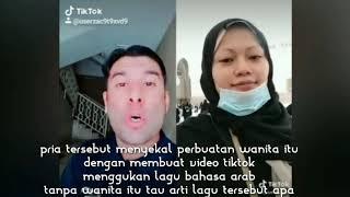 #korbantiktok wanita asal indonesia main tiktok di mesjid nabawi kena teguran dari pria asal arab