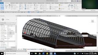 Creating a Curved Sloped Glazing Roof System in Revit