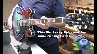 Blueberry Epiphone 335 - Chasing Down Some Tuning and Intonation Issues; plus doing a Full Setup