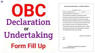 OBC declaration or undertaking form fill up kaise kare | How to fill up OBC declaration undertaking