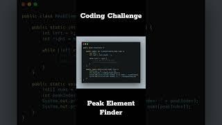  Coding Challenge : Peak Element Finder! 