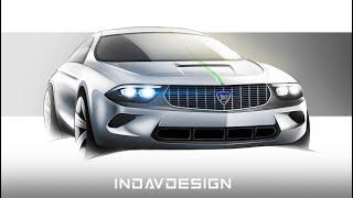 Lancia Fulvia design sketch - Layer by layer - Indav Design