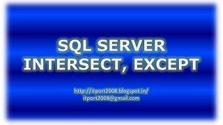 INTERSECT, EXCEPT Operators in SQL Server