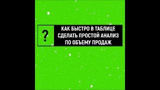 БЫСТРЫЙ И ПРОСТОЙ АНАЛИЗ ПРОДАЖ В ЭКСЕЛЬ