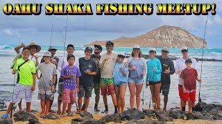 Oahu Fishing Community Meetup - Shore Fishing Waimanalo Hawaii with Subscribers + Friends - BODS 44