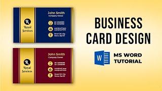 How to make Business Card Design in MS Word | Visiting Card Design in Microsoft Word