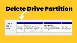 How To Remove or Delete Drive Partition in Windows 11/10 (2024) | Step-by-Step Guide ️